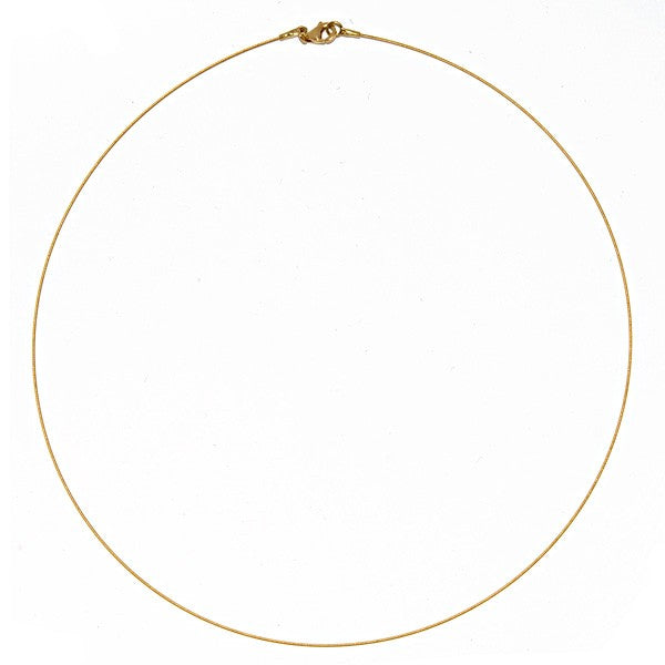 14k Yellow Gold 0.5mm Twist Cable Wire Chain Necklace - 16-18"