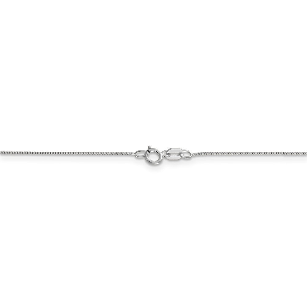 10k White Gold Polished Spring Ring .5mm Box Chain Necklace - 16-24"