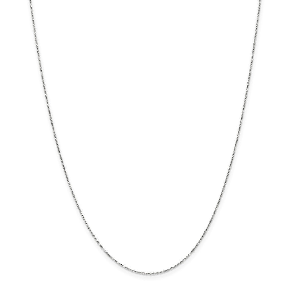 10k Yellow Gold Polished Spring Ring WG .8mm Sparkle Cut Cable Chain Necklace - Length Options:  14 16 18 20 24