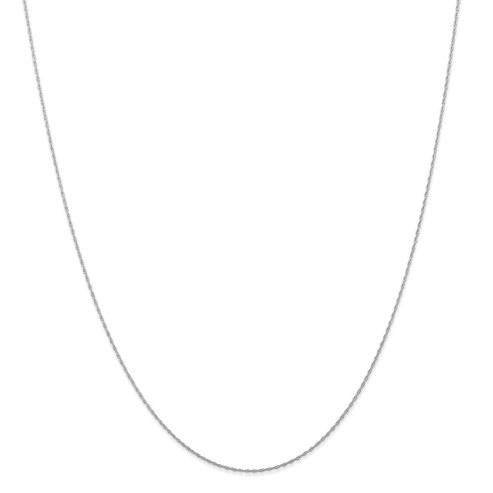 14K White Gold Polished Carded 0.5mm Spring Ring Cable Rope Chain Necklace - 13-24"