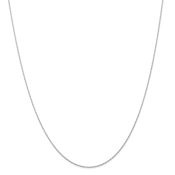 14K White Gold Polished Carded 0.5mm Spring Ring Cable Rope Chain Necklace - 13-24"