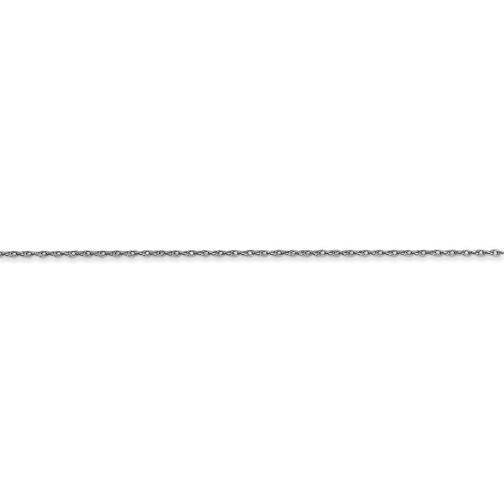 14K White Gold Polished Carded 0.5mm Spring Ring Cable Rope Chain Necklace - 13-24"