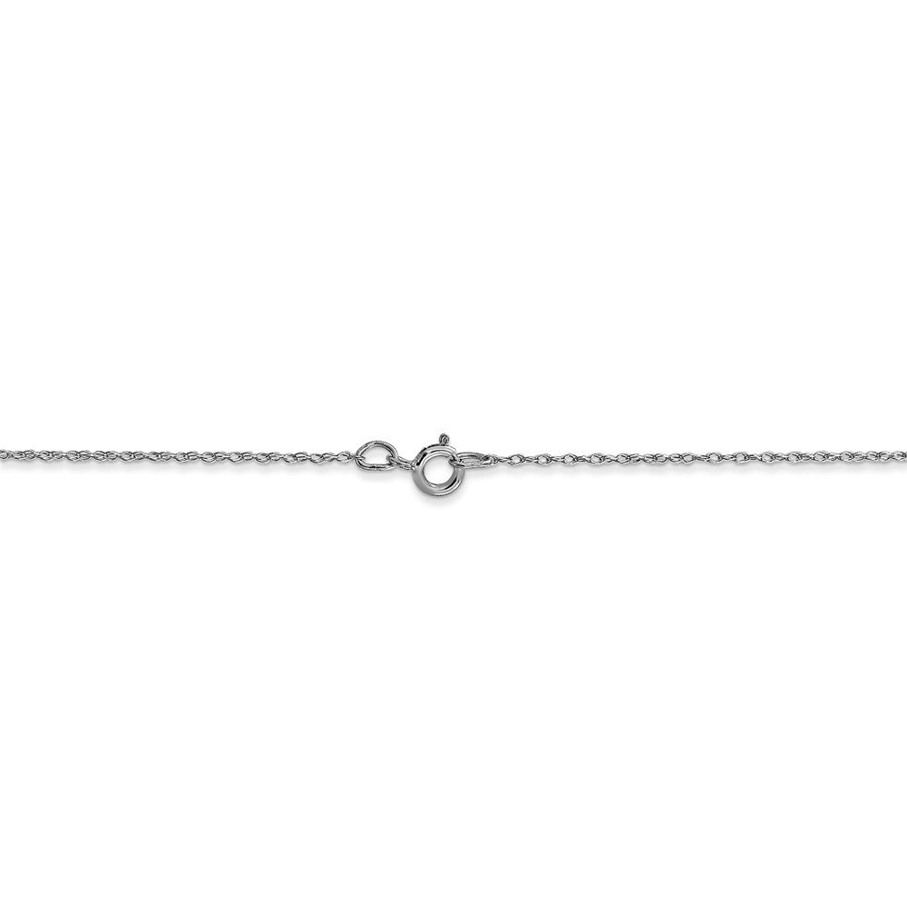 14K White Gold Polished Carded 0.5mm Spring Ring Cable Rope Chain Necklace - 13-24"