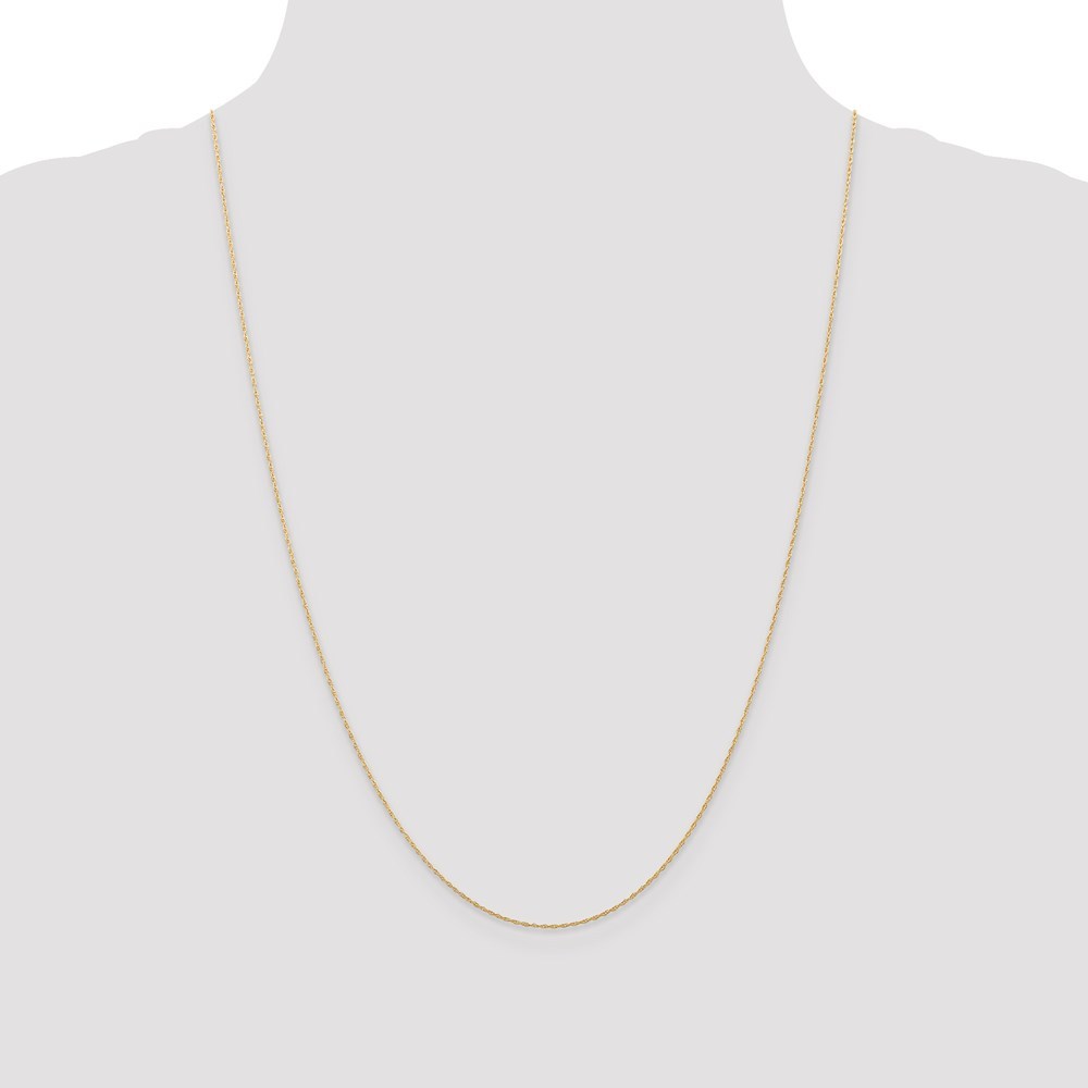 14k Yellow Gold Polished 0.5mm Spring Ring Carded Cable Rope Chain Necklace - 13-24" (missing variations)