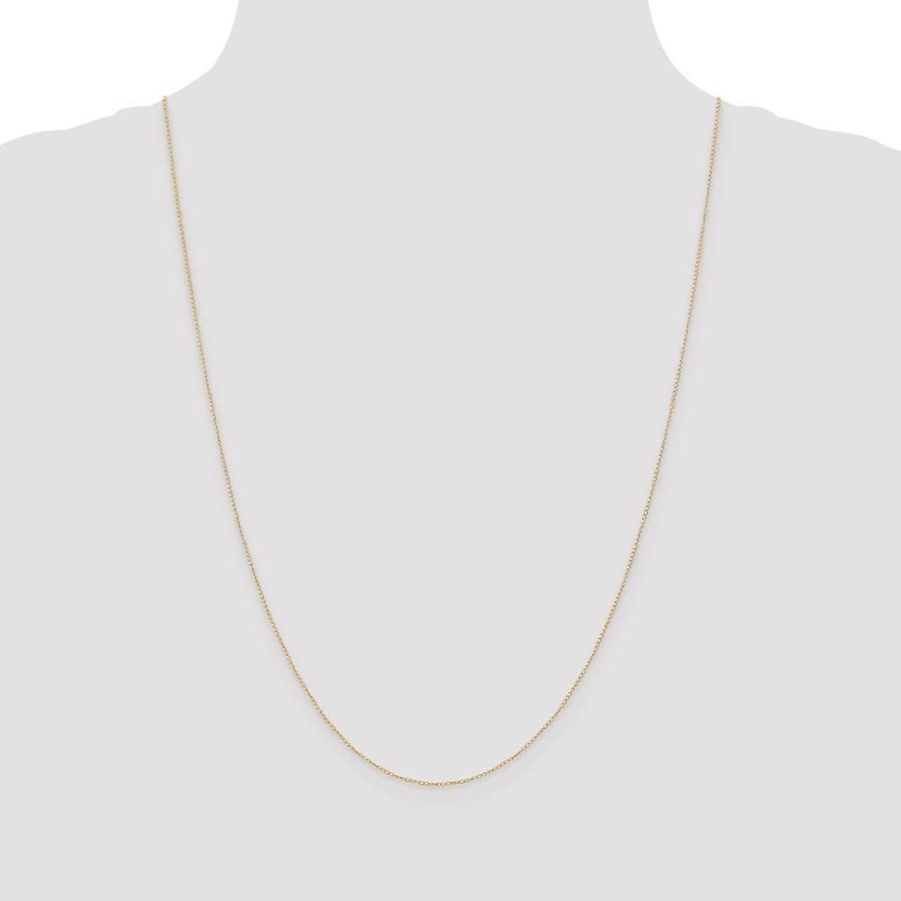 14k Yellow Gold 0.42mm Spring Ring Polished Carded Curb Chain Necklace - 13-24" (missing variations)