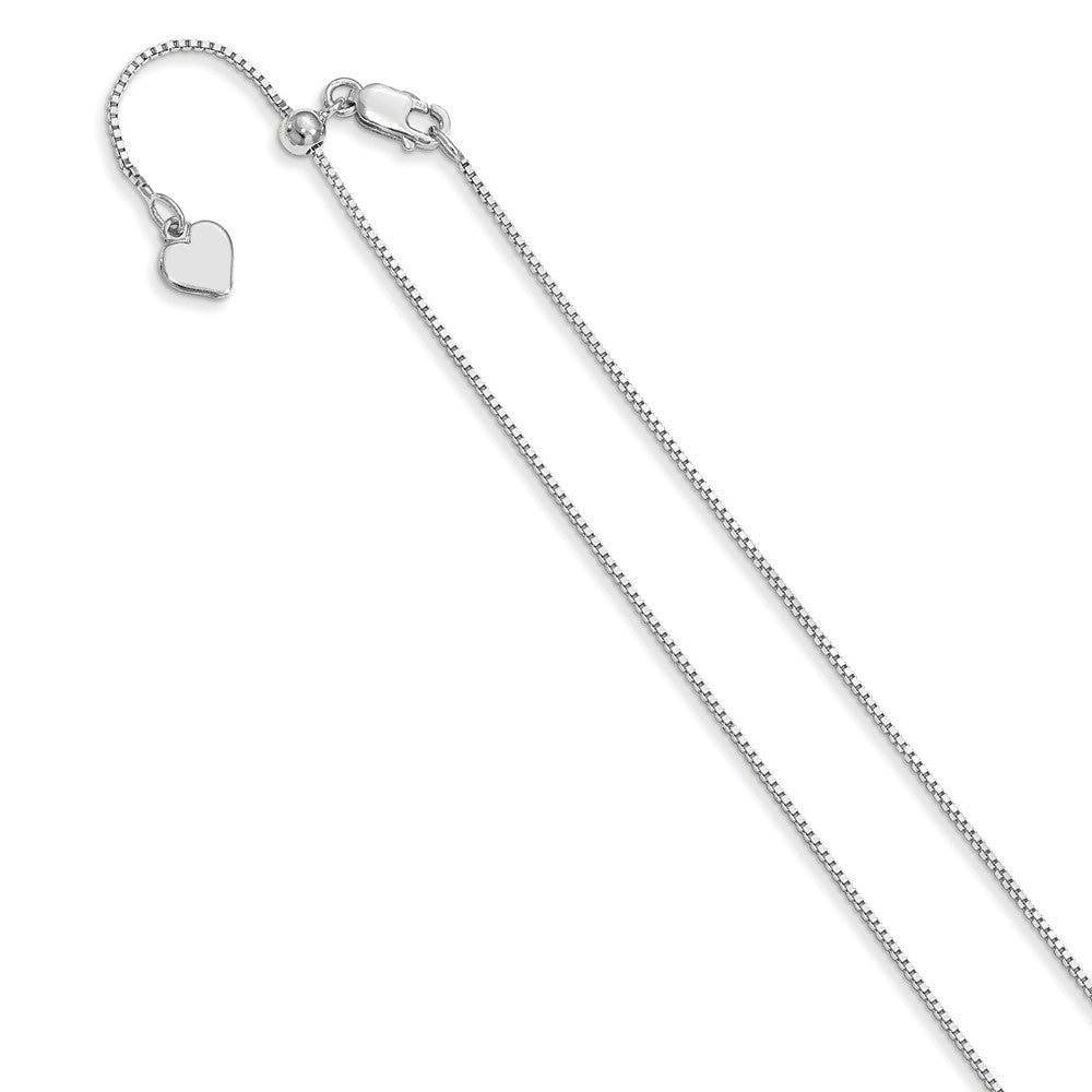 0.8mm 925 Sterling Silver Polished Lobster Claw Closure Adjustable Box Chain Necklace Jewelry Gifts for Women - Length Options:  22 30