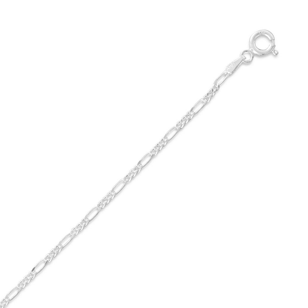 925 Sterling Silver Figaro Chain Necklace 1.5mm Wide With Spring Ring Closure Jewelry Gifts for Women - Length Options:  16 18 20 22 24 30