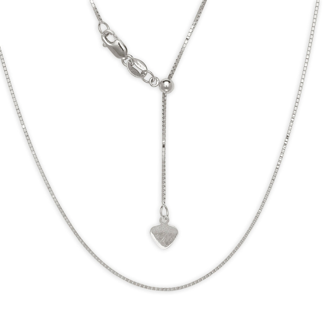 10k Yellow or White Gold Italian Adjustable 22" Box, Wheat, Cable, Rope or Sparkle Chain Necklace