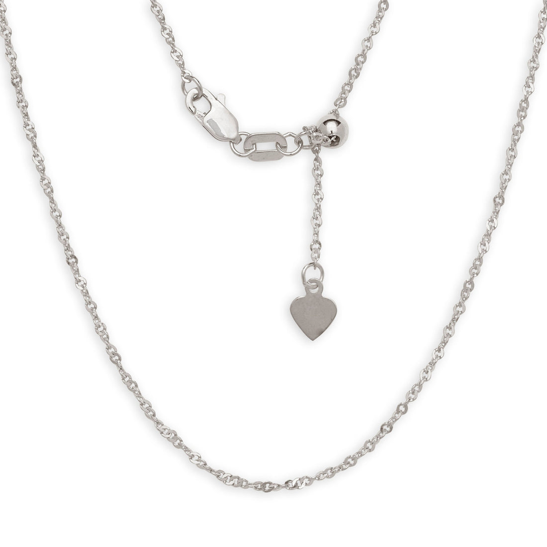 10k Yellow or White Gold Italian Adjustable 22" Box, Wheat, Cable, Rope or Sparkle Chain Necklace