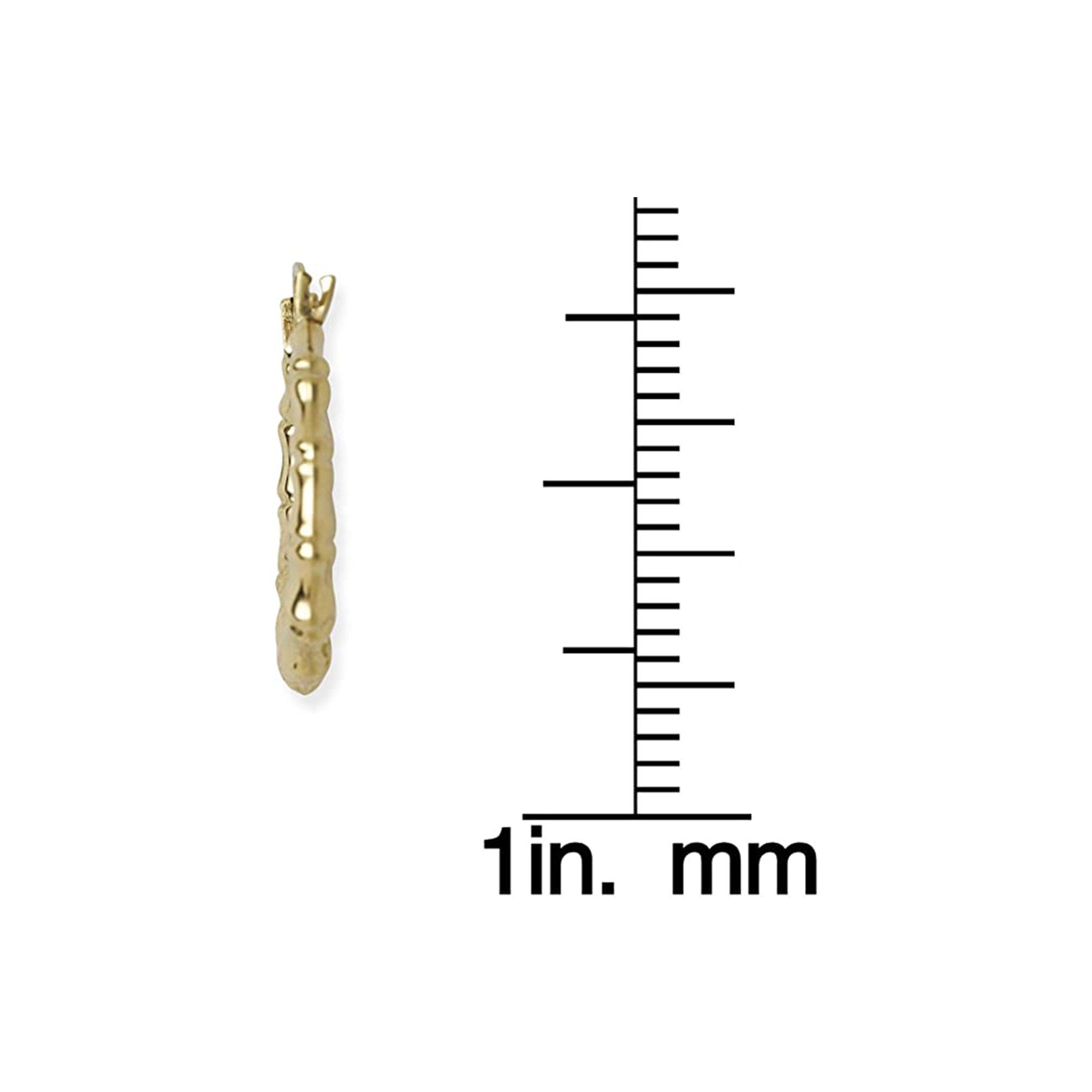10k Yellow Gold Small Bamboo Hoop Earrings