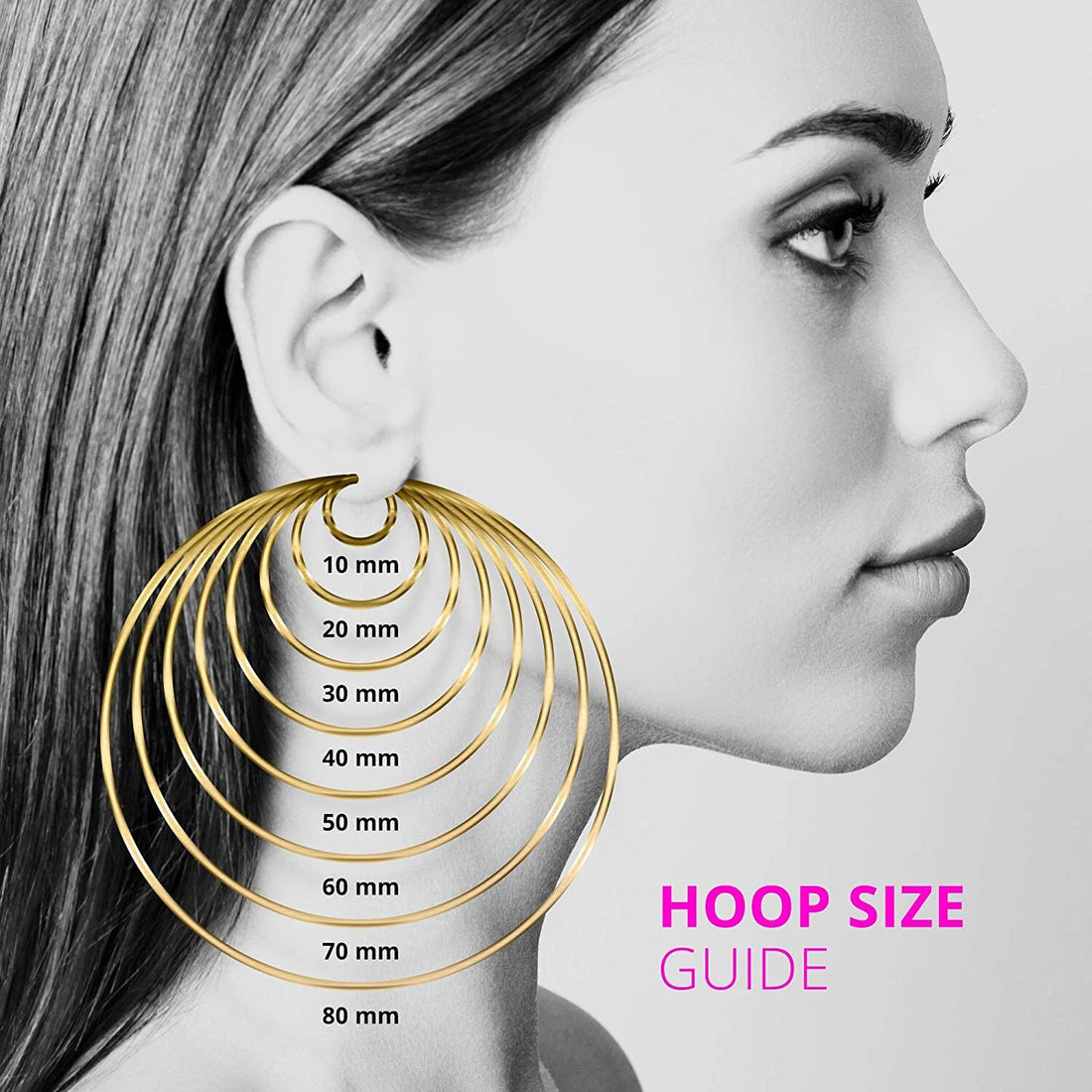 Solid 14k Gold 1mm Seamless Endless Tube Hoop Earrings (10mm to 27mm)