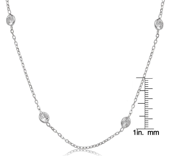 14k White Gold Bezel CZ by The Yard Station Necklace