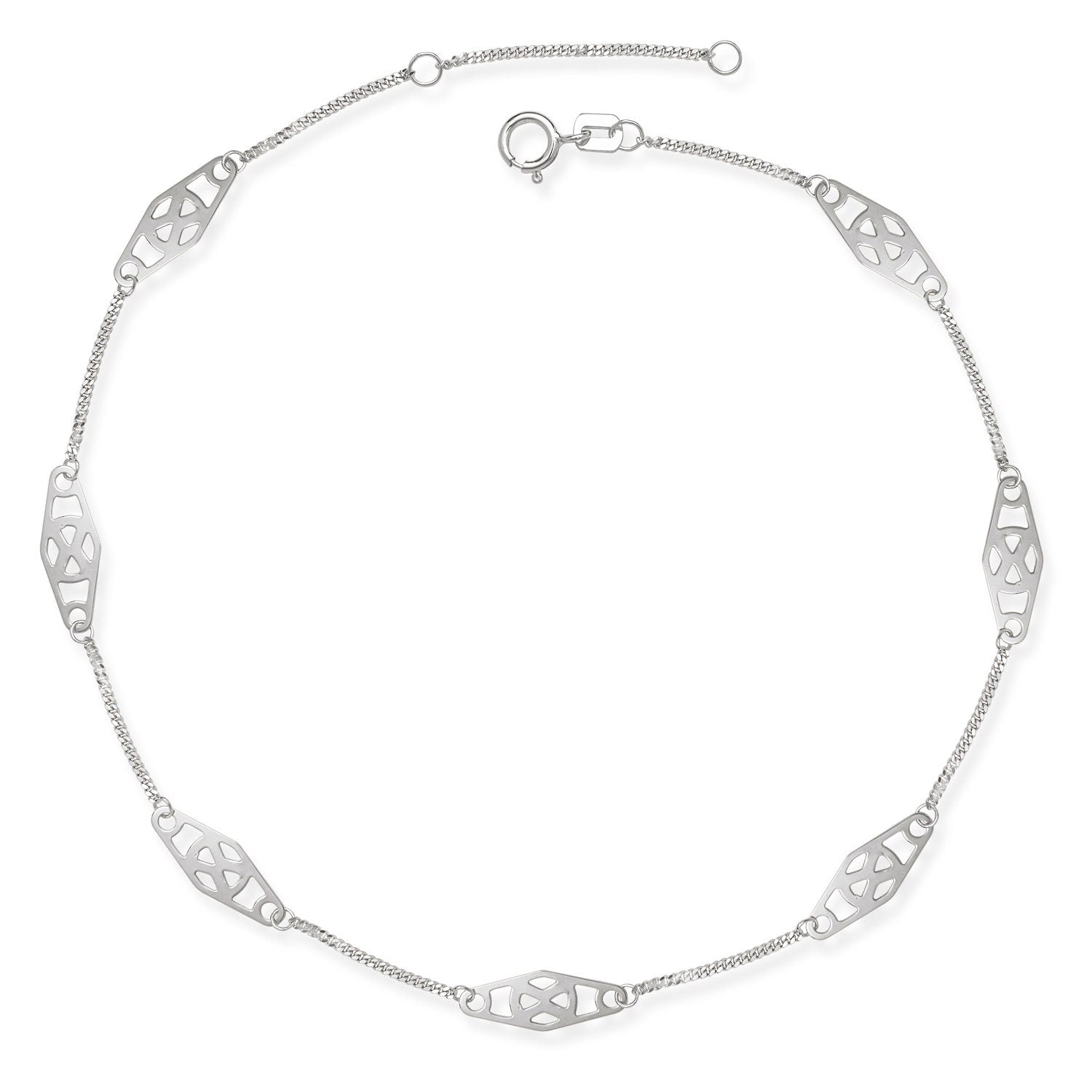 14K Gold Infinity Bar Anklet - 10"