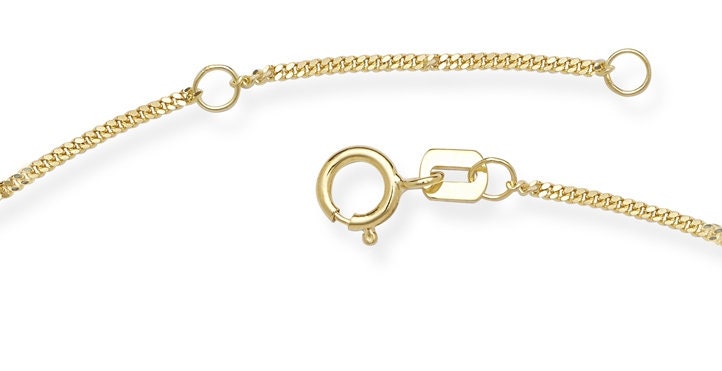 14K Gold Infinity Bar Anklet - 10"