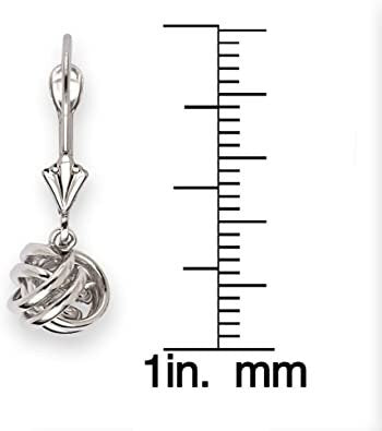 14k Yellow or White Gold or Sterling Silver Drop Dangle Love-knot Lever Back Earrings