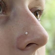 14k Yellow or White Gold 20G 3mm Genuine Pearl Nose Stud