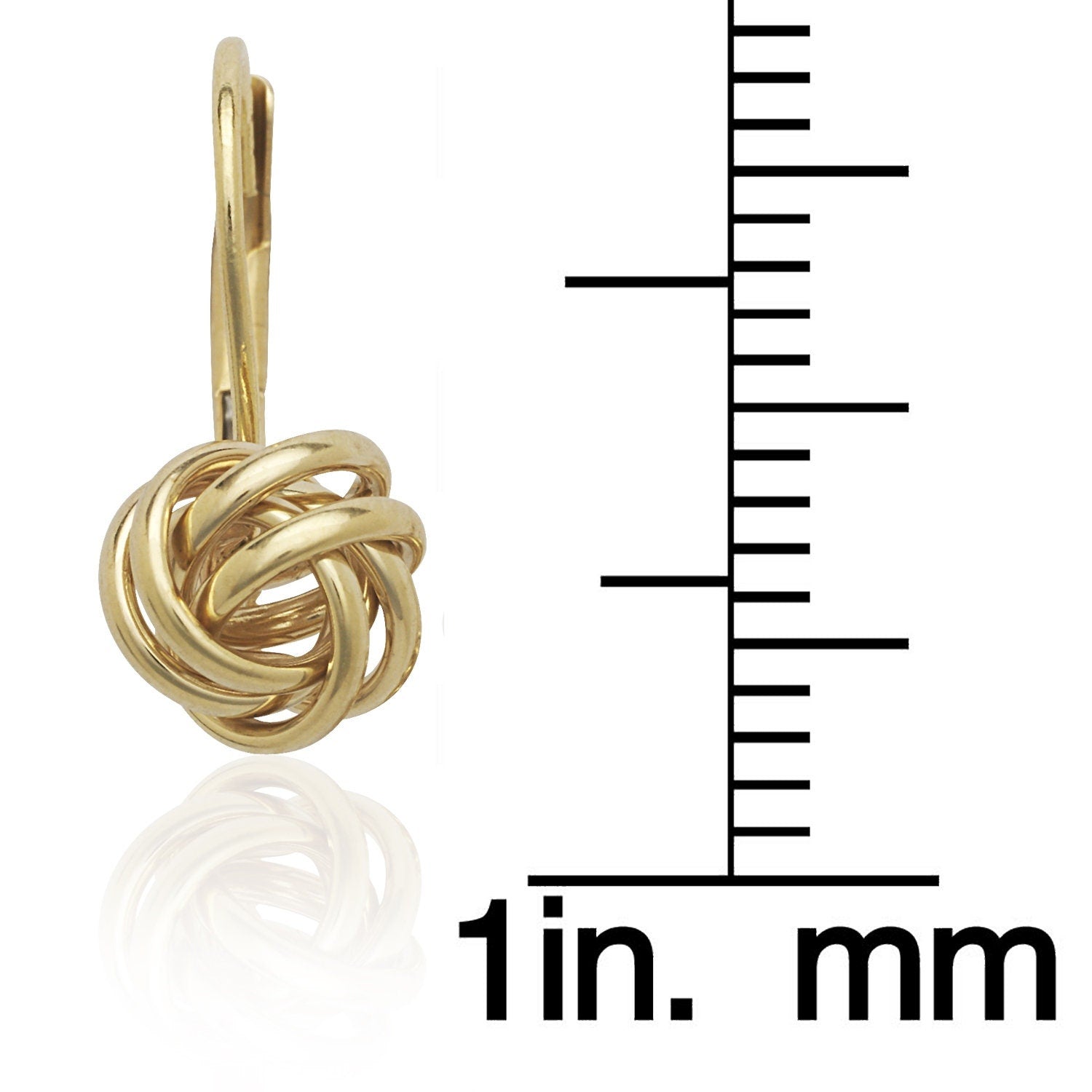 14k Yellow or White Gold Polished Fixed Love-knot Lever back Earrings - 8x15mm