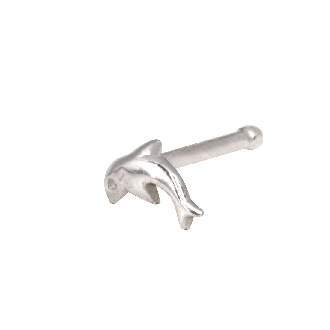 14k Gold 20G Dolphin Nose Stud