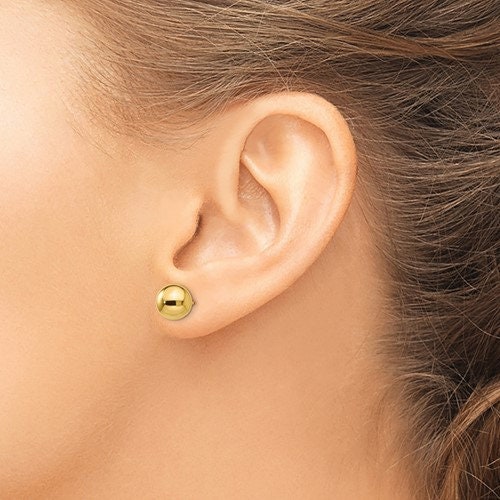 14k Yellow Gold 3-8mm Ball Polished Screw Back Earrings