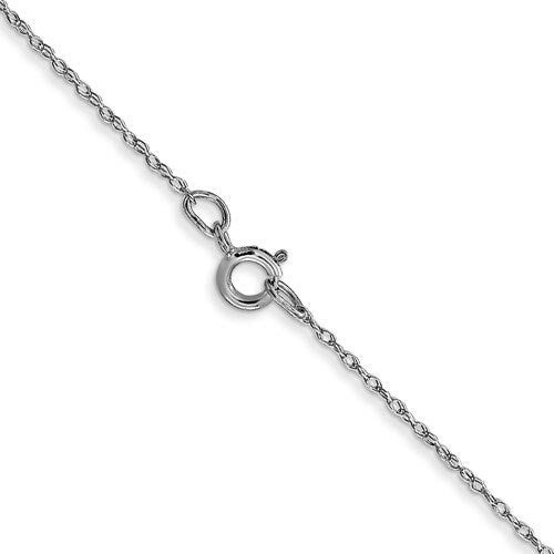 10k Yellow, Rose or White Gold 0.5mm Thin Carded Cable Rope Necklace - 16-22"