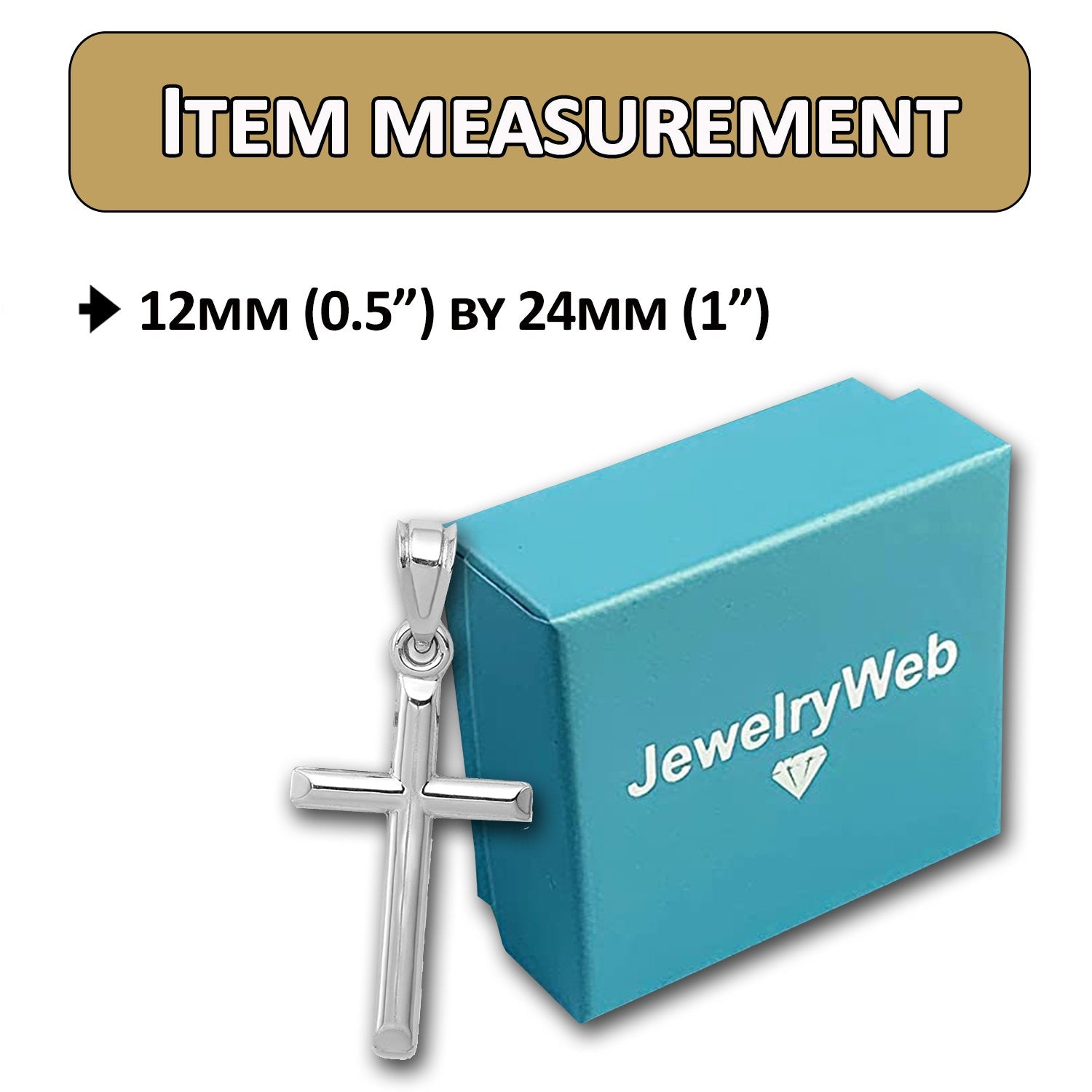 14k Yellow, White, or Rose Gold Polished Small Cross Necklace - 25x11mm