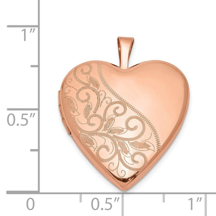 925 Sterling Silver 14k Rose Gold Plated Swirl Heart Photo Locket Necklace