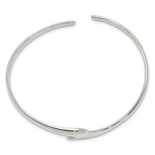 925 Sterling Silver Wave Design Cuff Bangle Bracelet