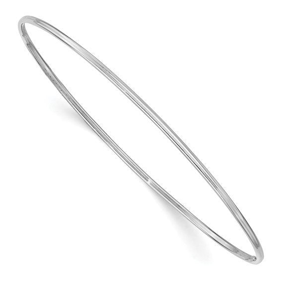 10k or 14k Gold 8" 1.5mm Slip-on Polished Bangle Bracelet