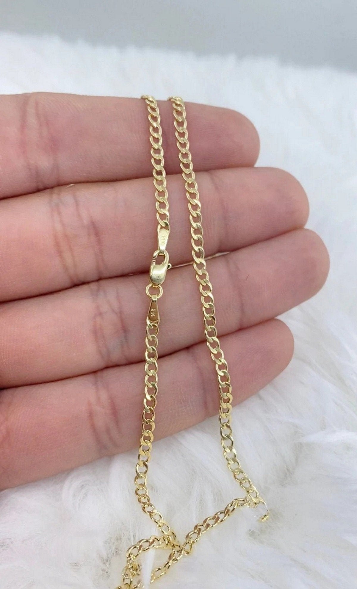 10K or 14k Yellow Gold 5mm Double Link Charm Bracelet - 5.5", 6", 7" and 8"