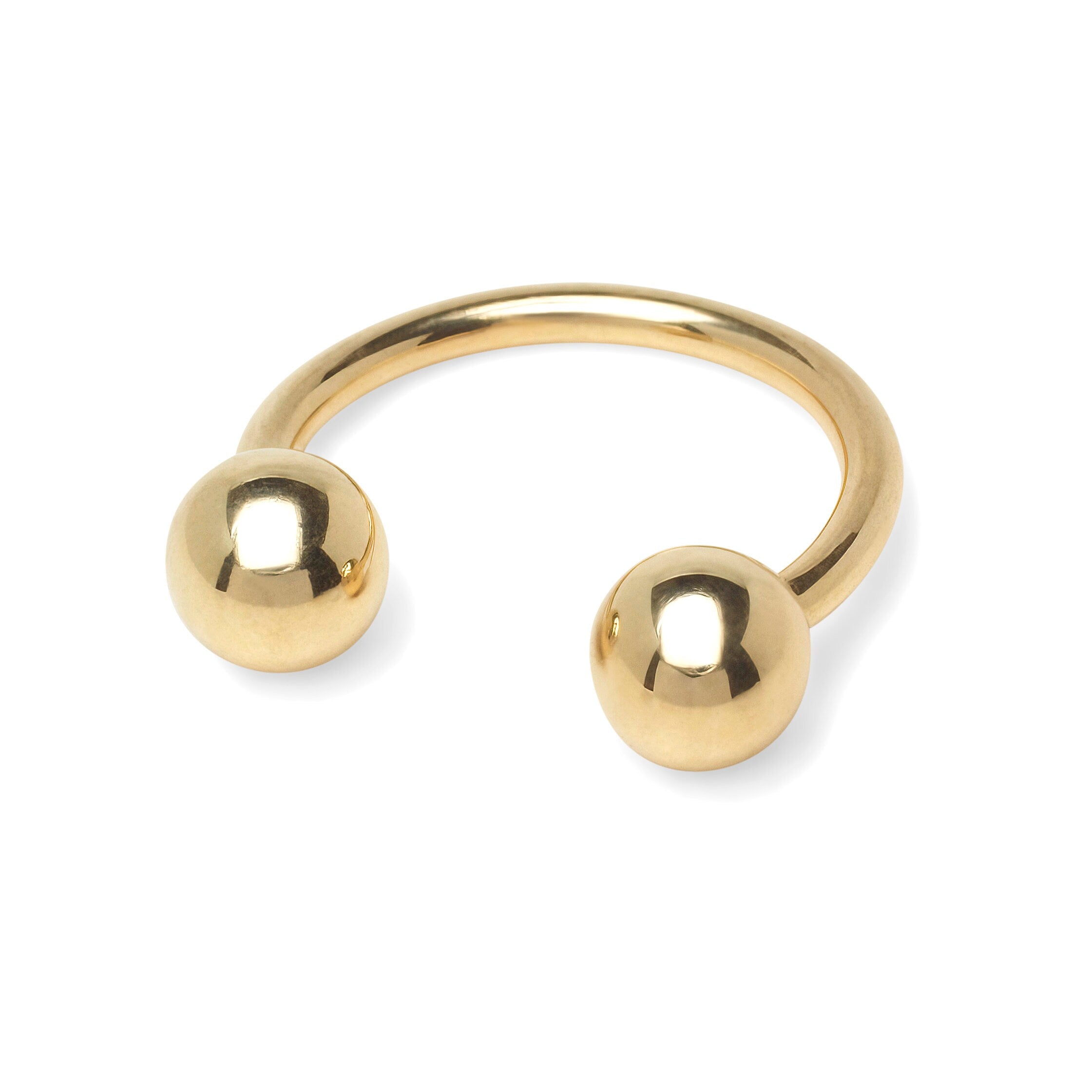 14k Yellow or White Gold 16G Ball Circular Barbell Nose Piercing