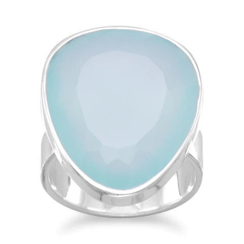 Sterling Silver Freeform Chalcedony Statement Ring