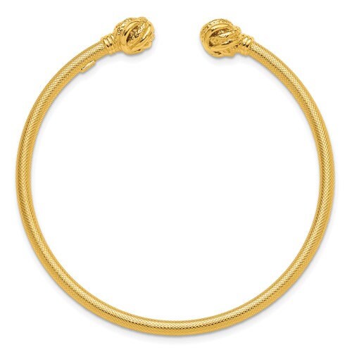 925 Sterling Silver Gold-Plated Love Knot Mesh Cuff Bangle Bracelet