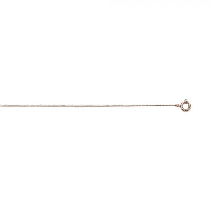 10k Yellow, White or Rose Gold 0.45mm Classic Box Chain Necklace - 16-20"