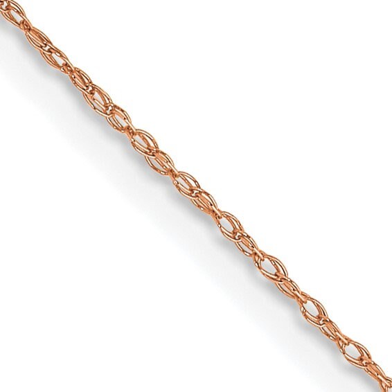 14k Yellow, White, or Rose Gold 0.5mm Carded Rope Chain Necklace - 13-24"