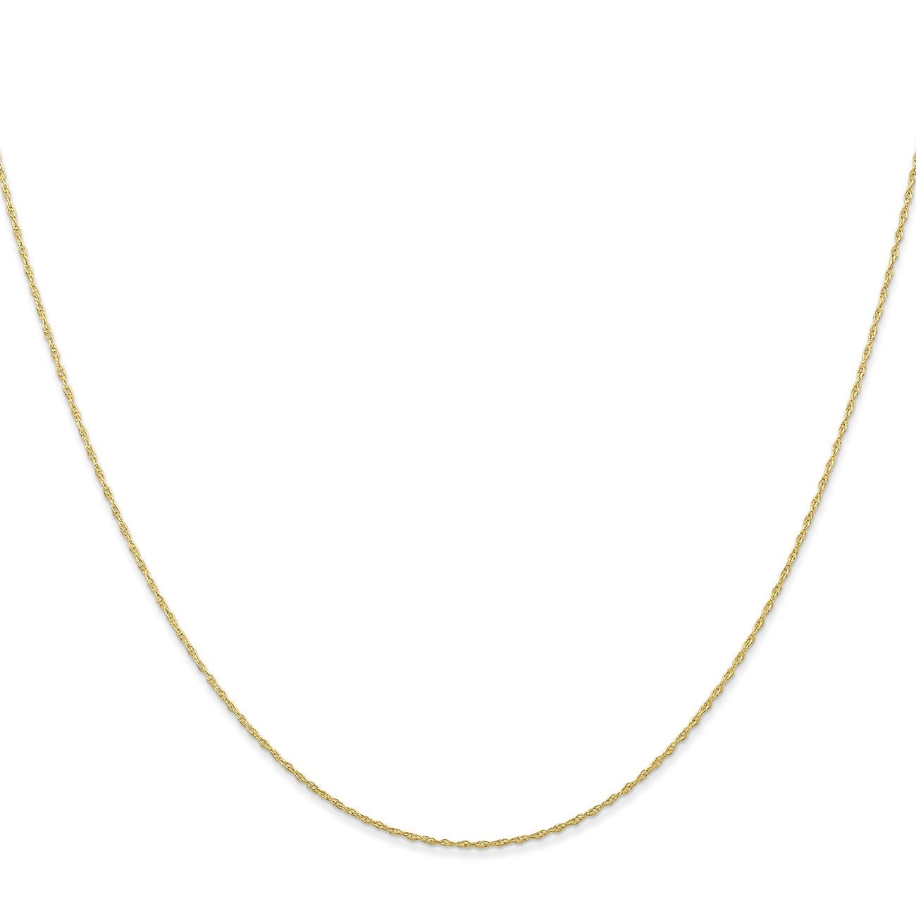 14k Yellow, White, or Rose Gold 0.5mm Carded Rope Chain Necklace - 13-24"