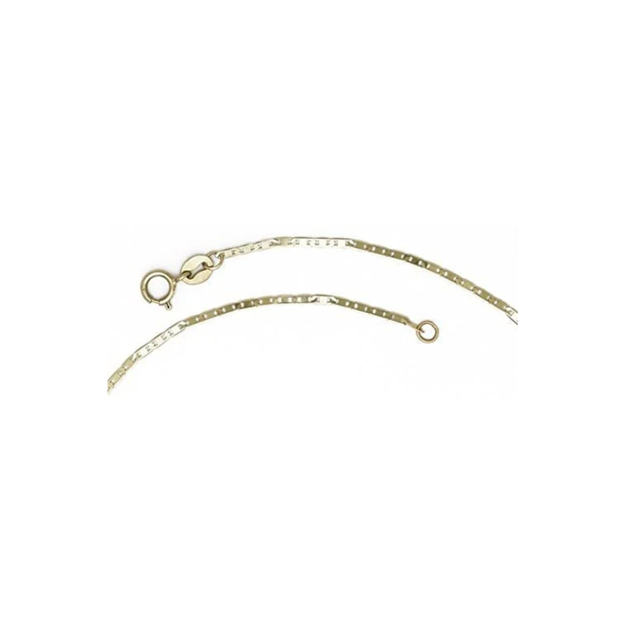 10k Yellow Gold Mariner Chain Anklet - 1.3mm x 10"