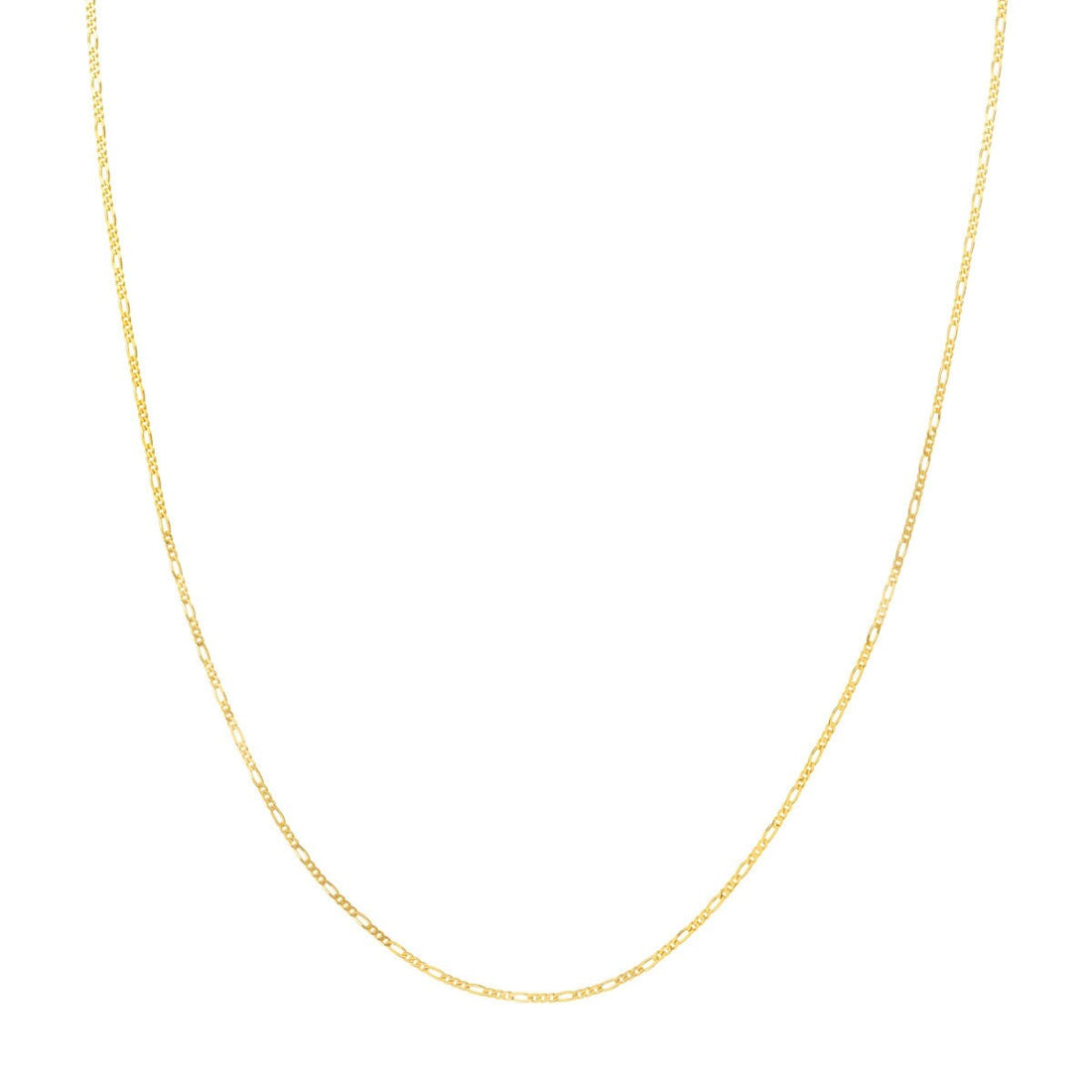 14k White or Yellow Gold 1.28mm Adjustable Child's Figaro Chain Necklace