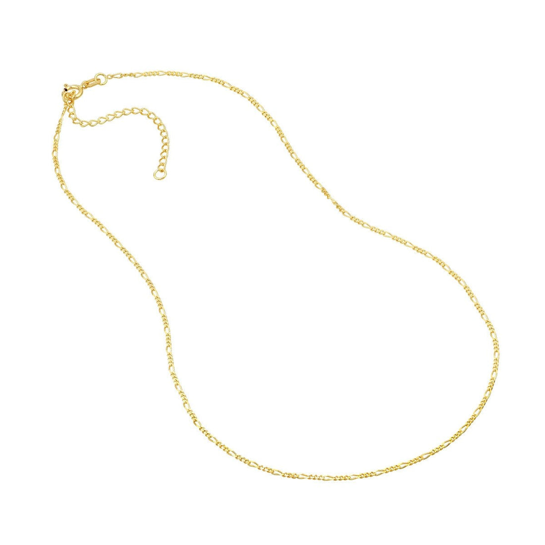 14k White or Yellow Gold 1.28mm Adjustable Child's Figaro Chain Necklace