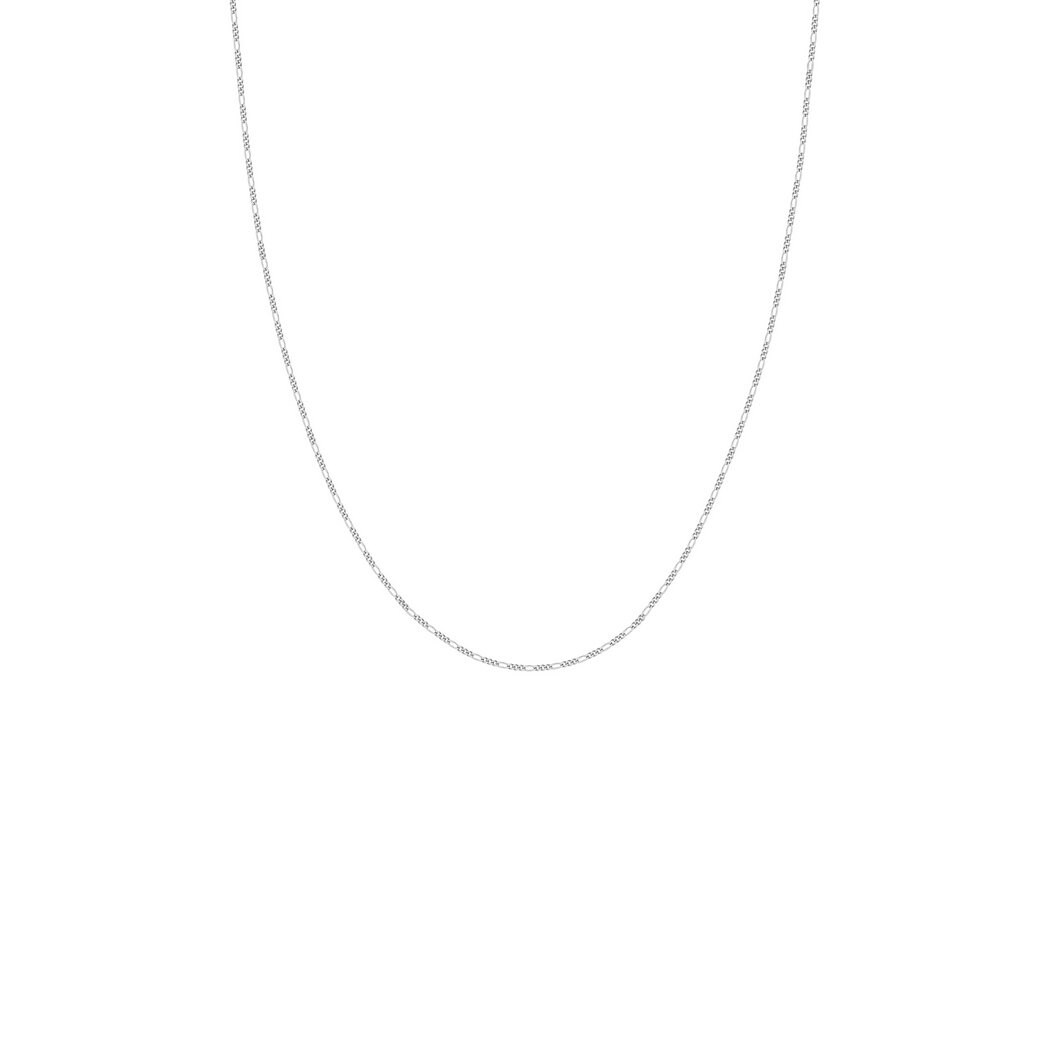 14k White or Yellow Gold 1.28mm Adjustable Child's Figaro Chain Necklace