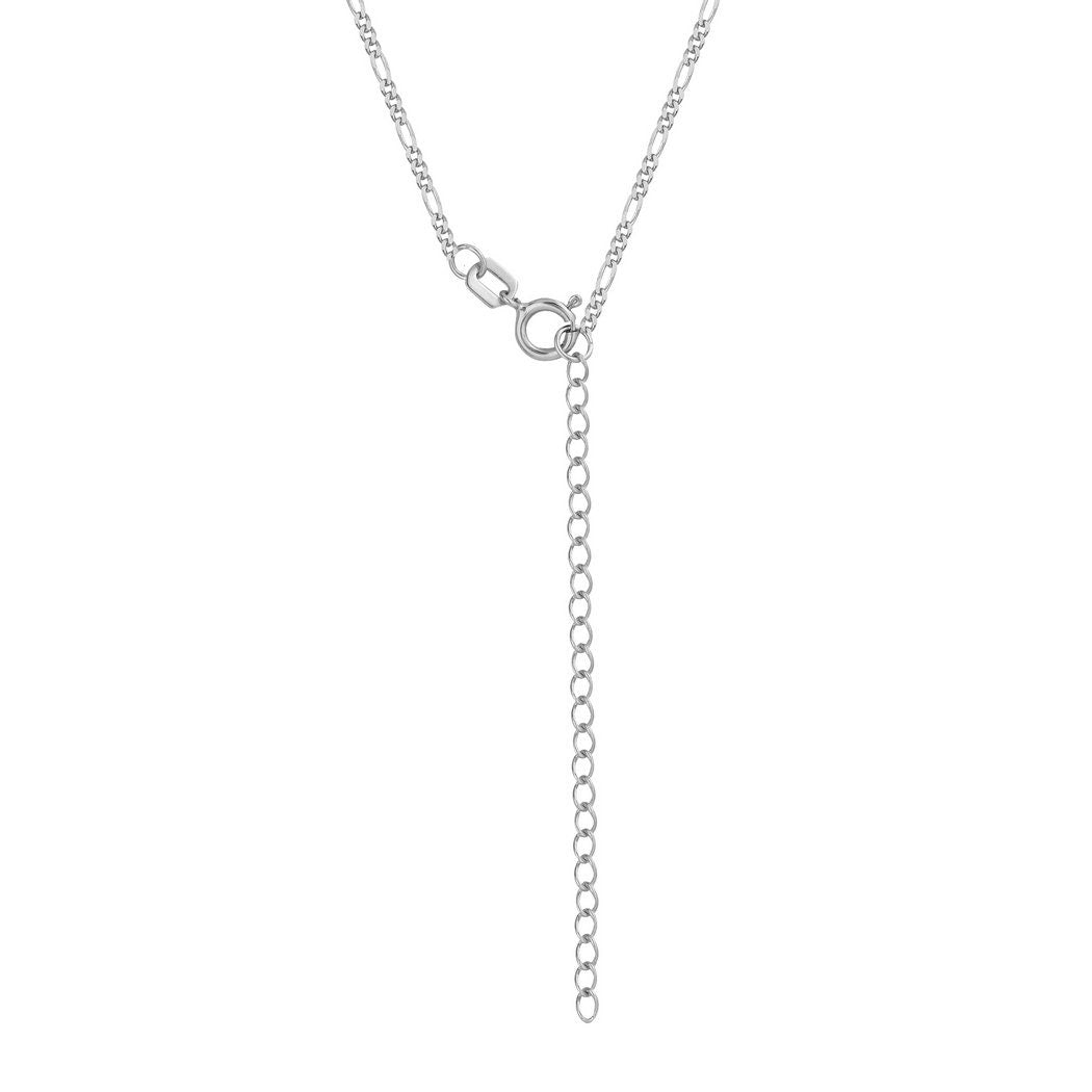 14k White or Yellow Gold 1.28mm Adjustable Child's Figaro Chain Necklace