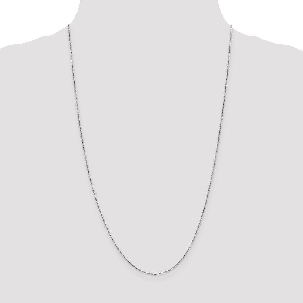 14k White Gold Polished Lobster Claw Closure 1mm Spiga Chain Necklace- 14-30" (missing variations)