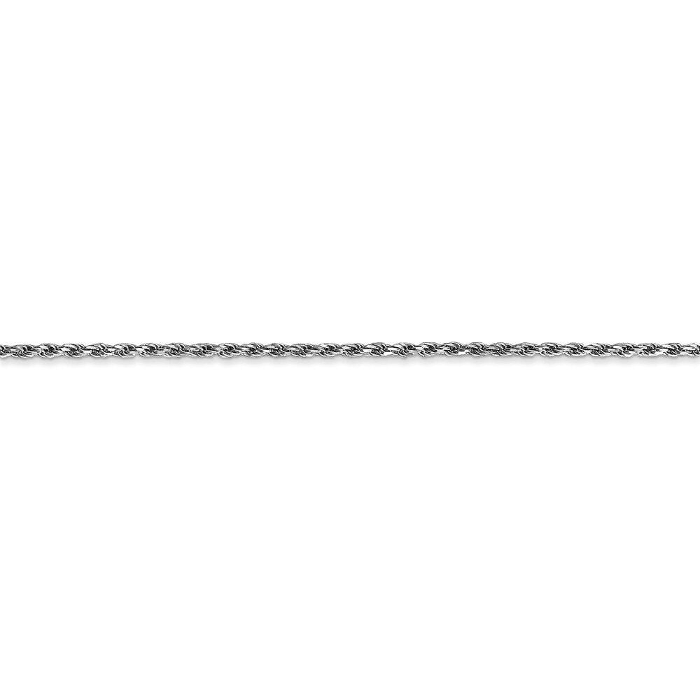 10k White Gold Diamond cut 1.5mm Rope Chain Necklace - 16-30"