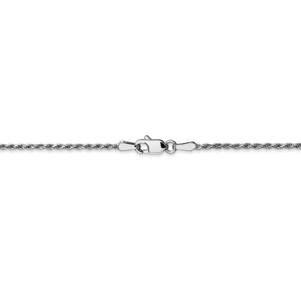 10k White Gold Diamond cut Solid 1.5mm Rope Chain Necklace - 16-30"