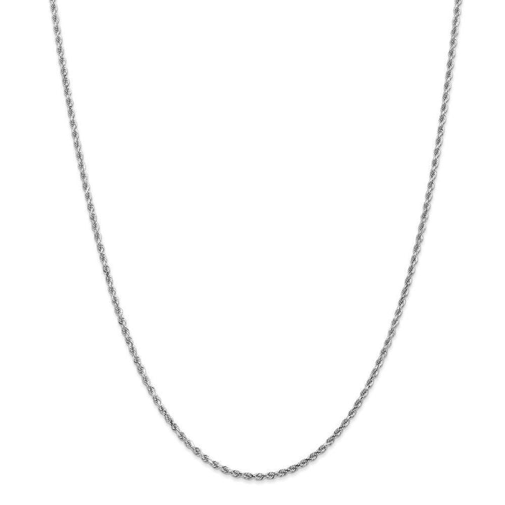 14k White Gold Solid 1.75mm Diamond Cut Rope Chain Necklace - 16-36"