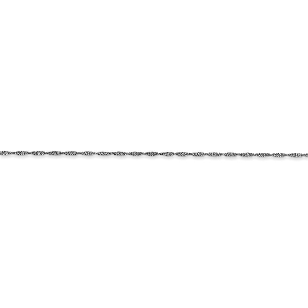 14k White Gold Solid 1mm Singapore Chain Necklace - 14-30"