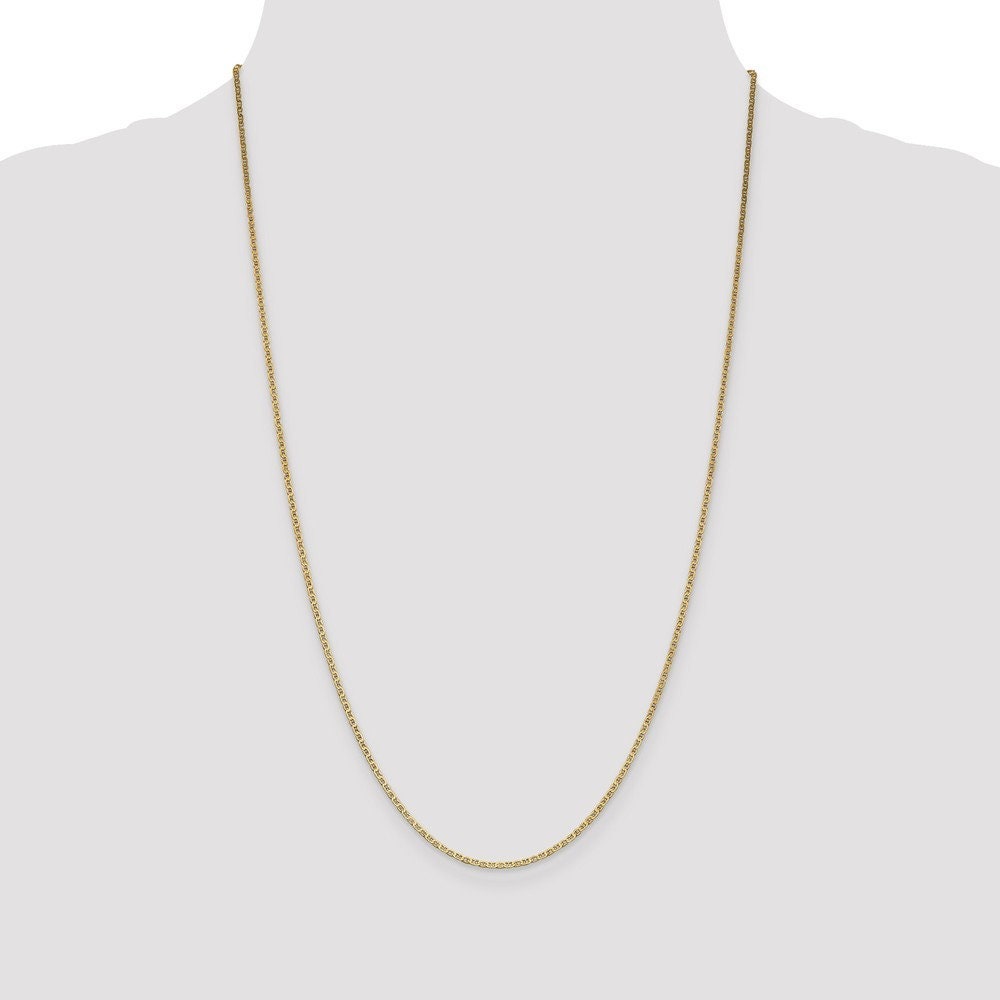 14k Yellow Gold Solid Polished 1.5mm Anchor Link Lobster Claw Chain Necklace -  14-24" (missing variations)