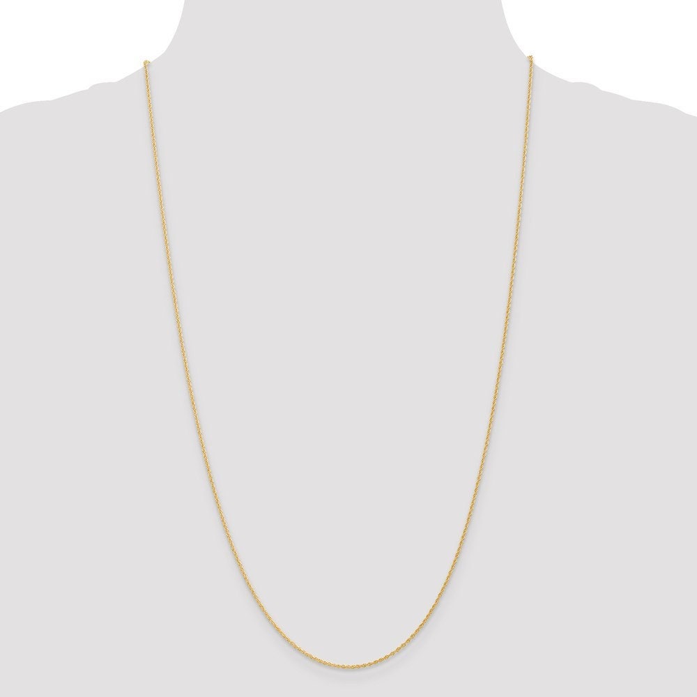 14k Yellow Gold Polished 1.1mm Baby Rope Spring Ring Chain Necklace 16-24" (missing variations)