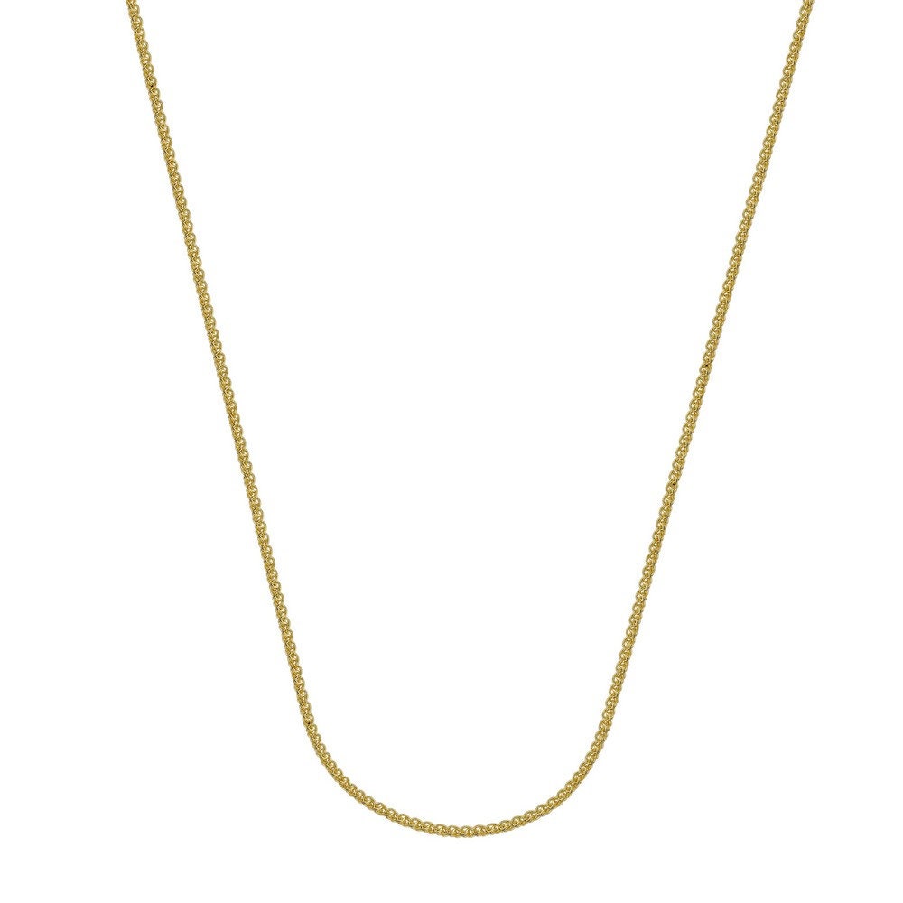 925 Sterling Silver 14k Gold Plated 1.25mm Round Wheat Chain Necklace -  Jewelry Gifts for Women - Length Options:  16 18 20
