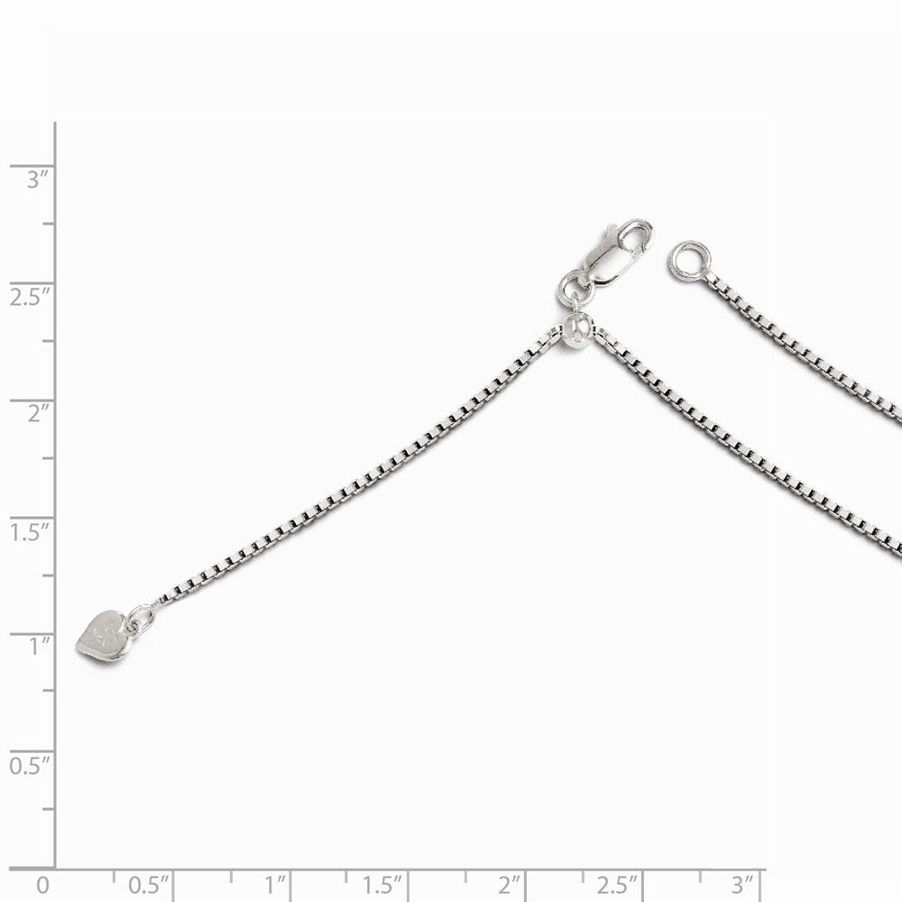 925 Sterling Silver Polished 1.1mm or 1.3mm Adjustable Box Chain Necklace - Jewelry Gifts for Women - Length Options:  22 30