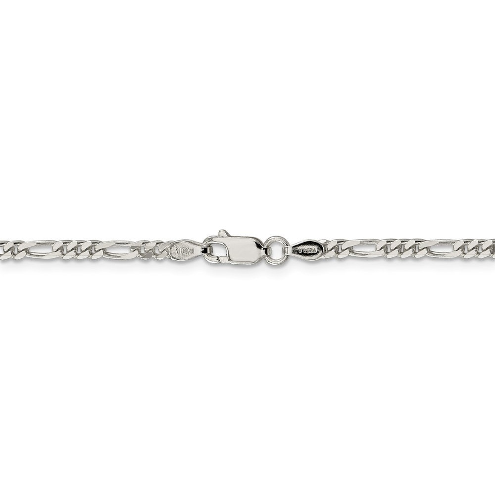 925 Sterling Silver Solid 3mm Figaro Chain Necklace - Jewelry Gifts for Men Boys - Length Options:  16 18 20 22 24 26 28 30